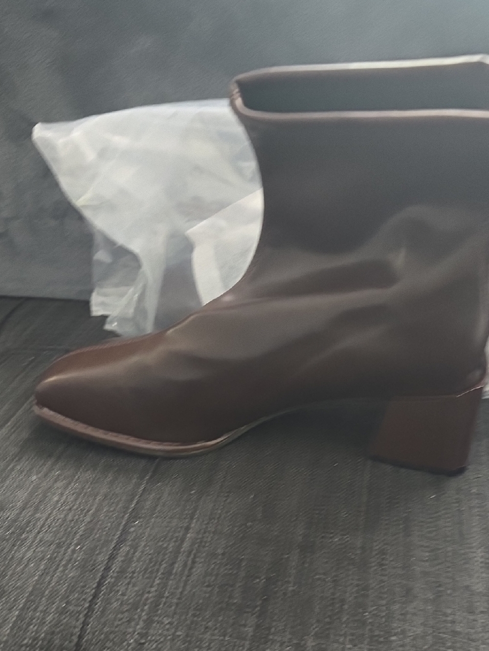 Women’s Brown Ankle Boots with Block Heel Soft Leather